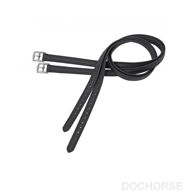 Busse Stirrup Leathers Soft with Nylon Black